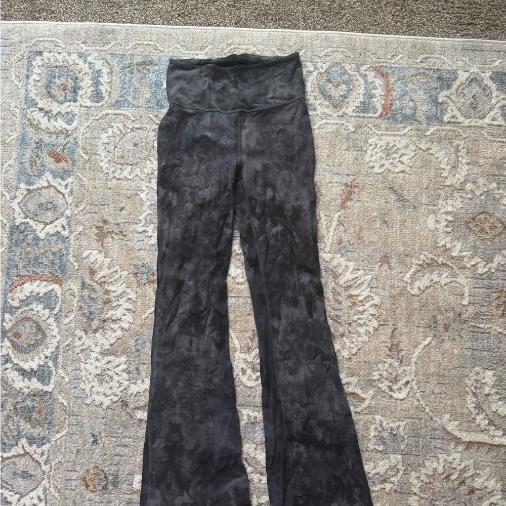 Lululemon Black Tie-Dye Flare Leggings